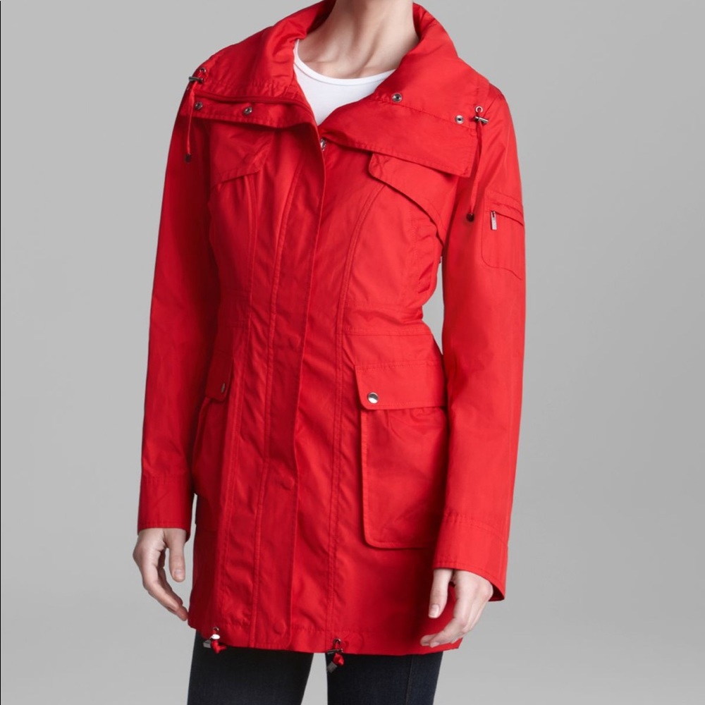 Cole Haan red rain jacket